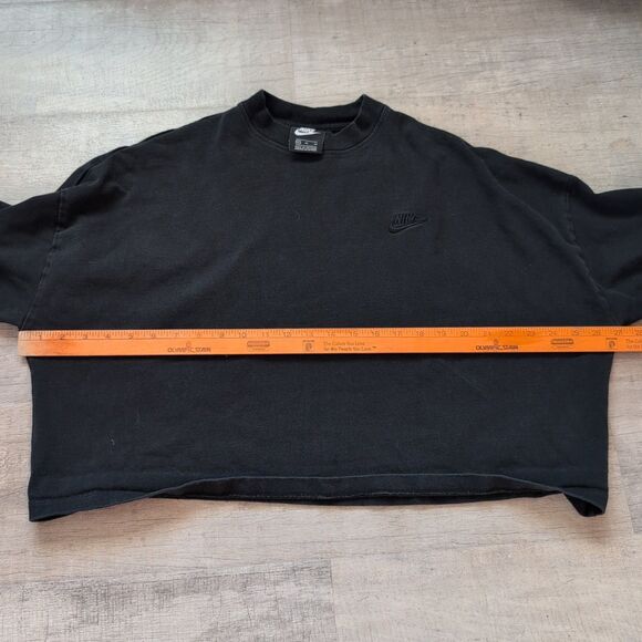 Nike Cropped Fleece Sweatshirt Womens XL Black - Picture 3 of 6